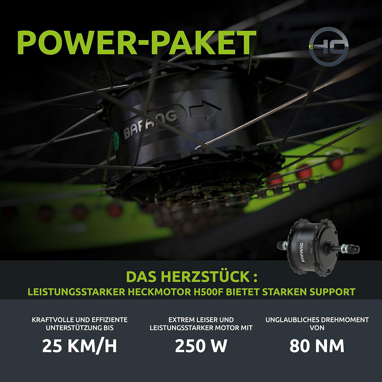 Highphoria Elektrofahrrad Erwachsene, 250W 25 km/h E-Bike mit Batterie, Starker Motor, Kettenschaltung, E-Mountainbike mit Hydraulische Federgabel Pedelec für Damen & Herren