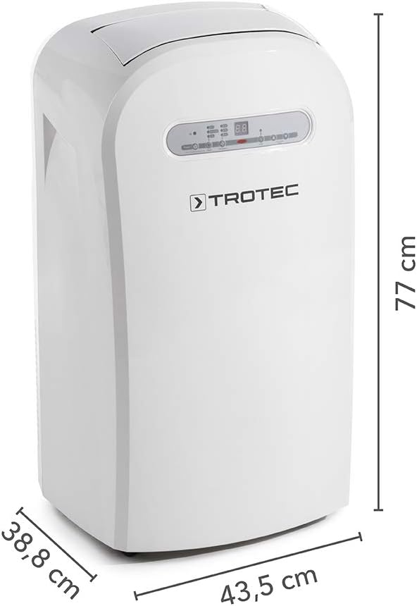 TROTEC PAC 2100 X mobile Klimaanlage 3-in-1 Kühlung, Ventilation, Entfeuchtung Monoblock-Klimagerät 2 kW 7.000 BTU/h für Raumgrößen bis 26 m² und 65 m³ 2 Ventilationsstufen