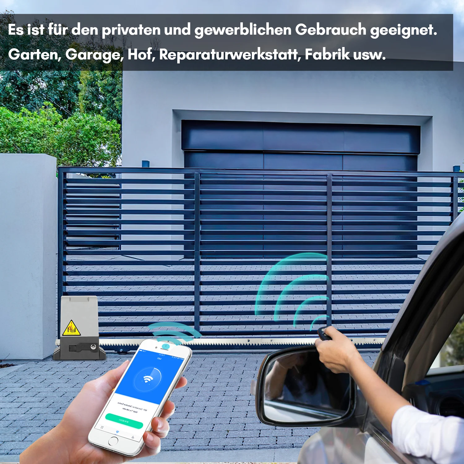 Sonnewelt Schiebetorantrieb Garagentorantrieb mit App-Steuerung 370W/550W