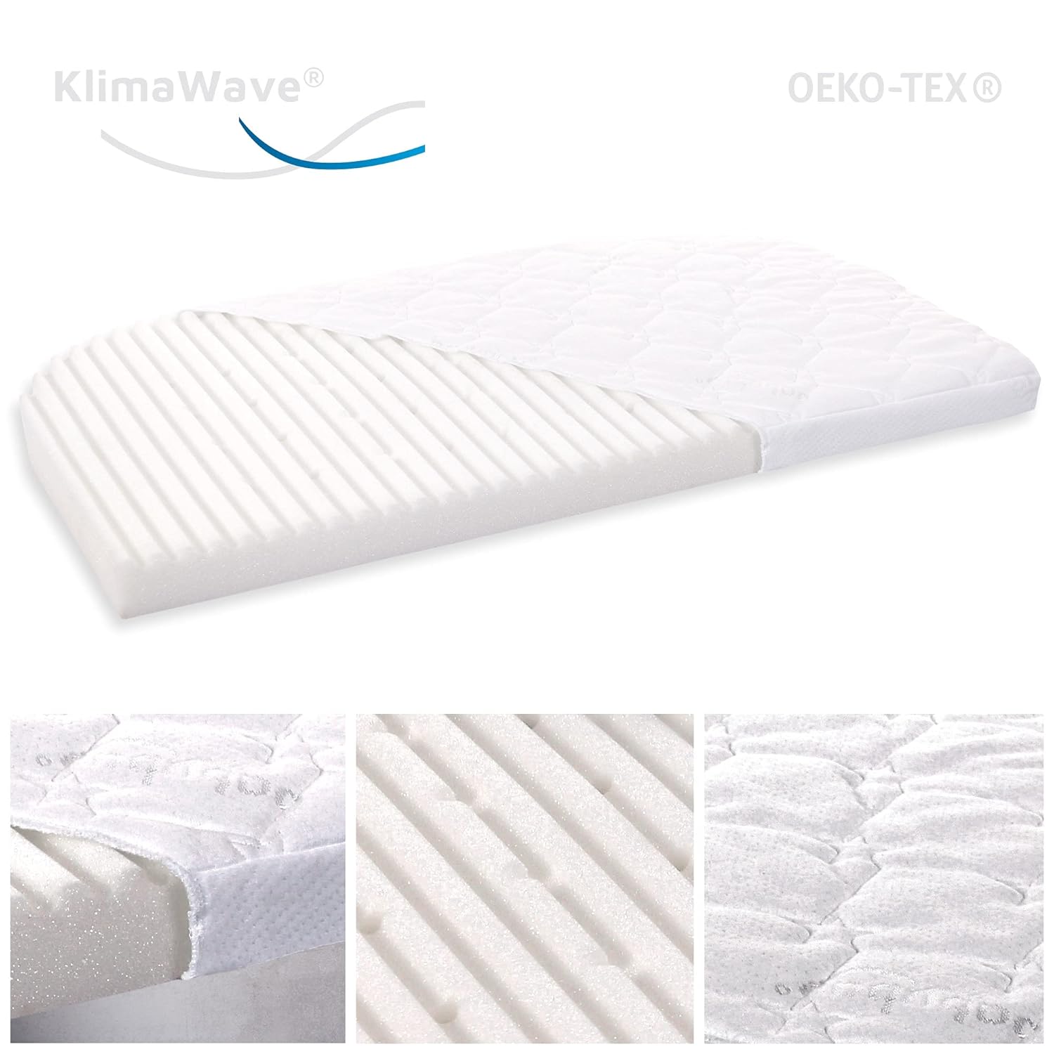 babybay Original Beistellbett aus massivem Buchenholz / kompakt & verwandelbar / Kinderbett Höhe stufenlos verstellbar & umweltfreundlich / mitwachsendes Babybett (weiß lackiert) / inkl. Matratze