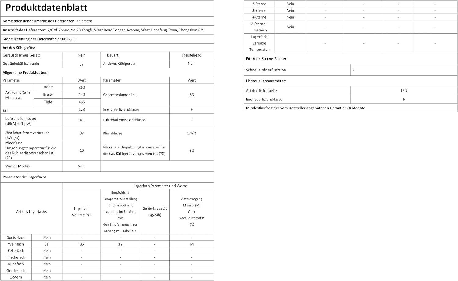 Kalamera Getränkekühlschrank, Bierkühlschrank mit Touch-Bedienfeld, 3-18°C Kühlzone, Flaschenkühlschrank 86 Liter, Blaue LED-Innenbeleuchtung, 41 dB, KRC-86GE