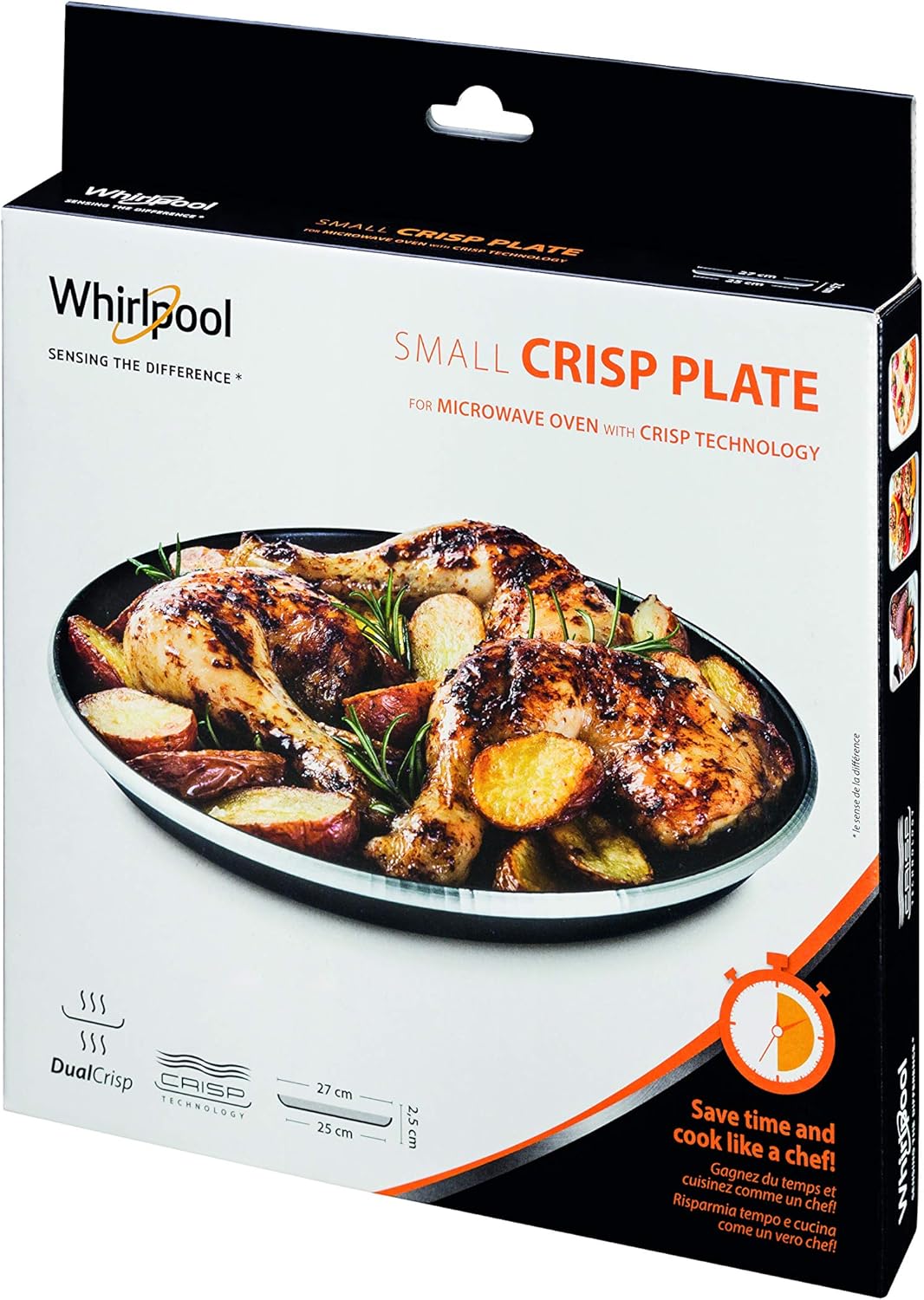 Bauknecht MW 39 WSL / Kombination Grill und Mikrowelle / Crisp Funktion / 700 W / 13 L Garraum / Super-Kompakt Design / Dampfgarfunktion / Schnellauftau-Funktion, Weiß/Silber