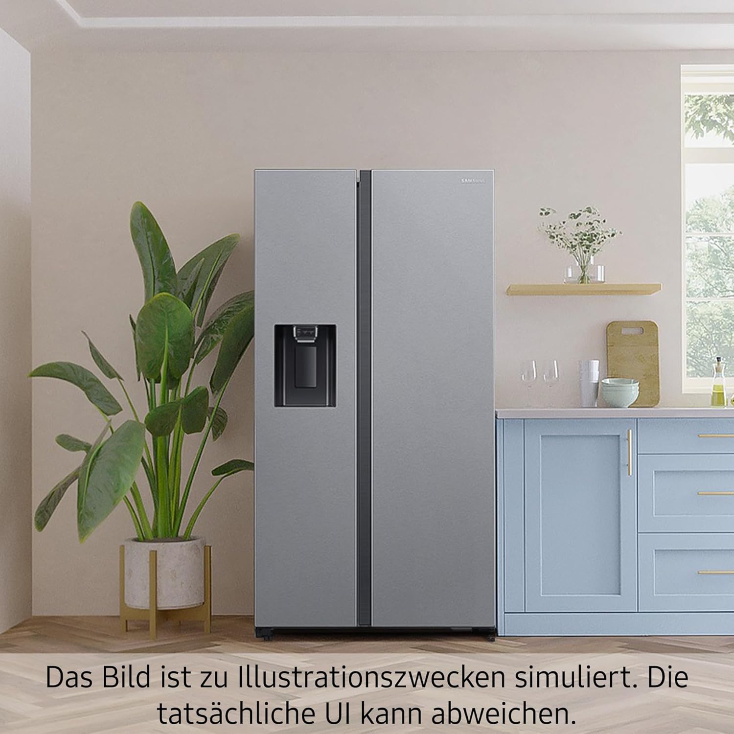 Samsung RS64DG53R3B1EF Side-by-Side-Kühlschrank mit Gefrierfach, 178 cm, 628 l, SmartThings AI Energy Mode, Eis- und Wasserspender, Slim Ice Maker, Premium Black Steel