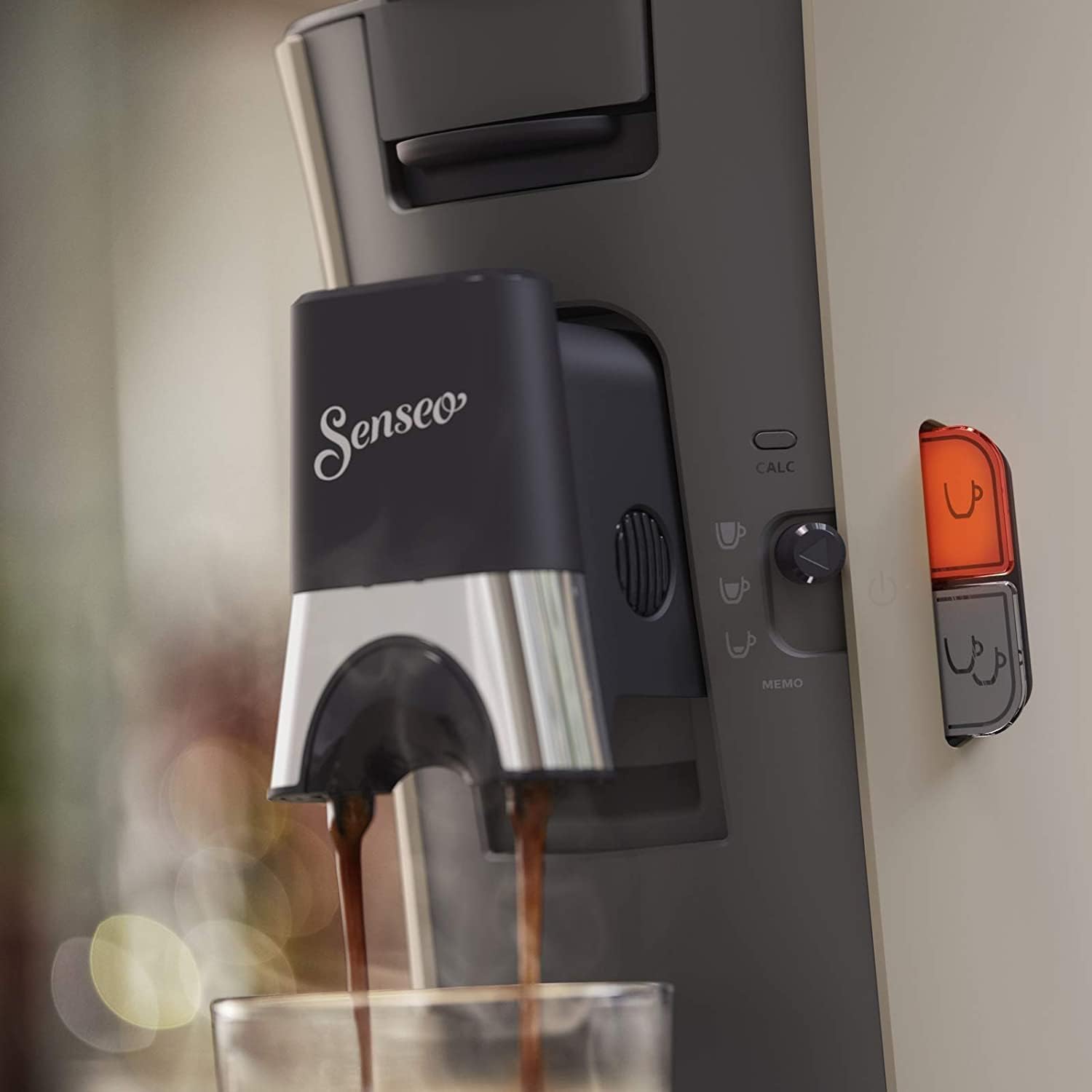Philips Senseo Select CSA240/20 Kaffeepadmaschine (Kaffeestrkewahl Plus, Memo-Funktion, aus recyceltem Plastik), Schwarz Eco