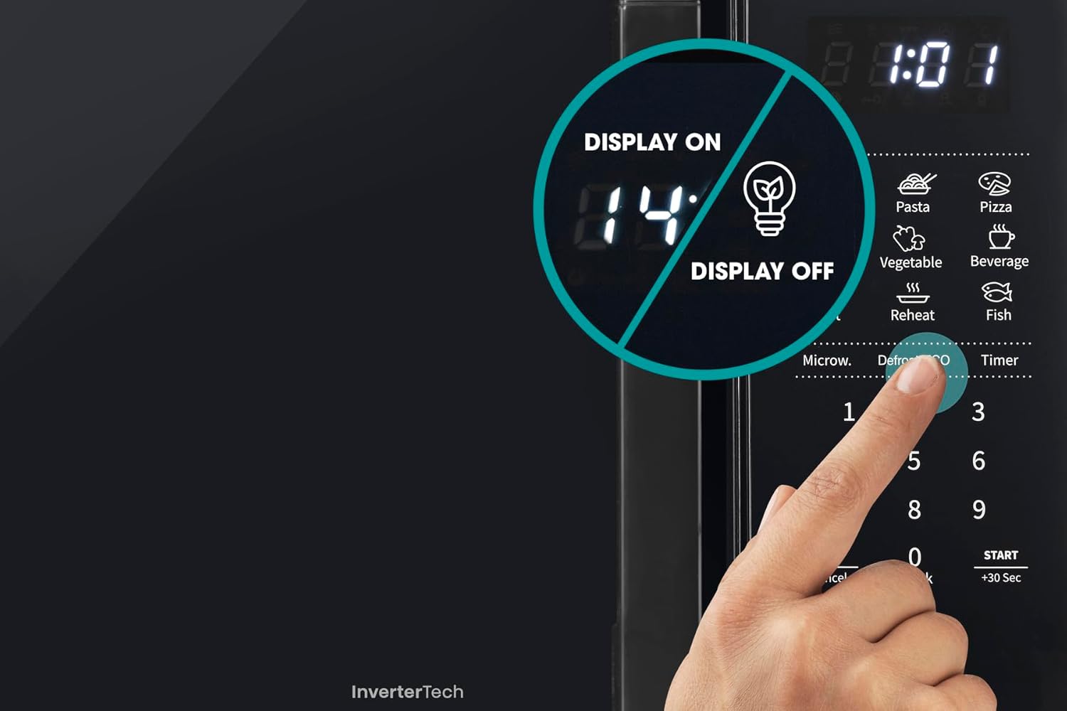 Hisense Elektronische Mikrowelle, Fassungsvermögen 23 l, Leistung 800 W, Grillleistung 1000 W, LED-Display mit Touch-Steuerung, Schwarz