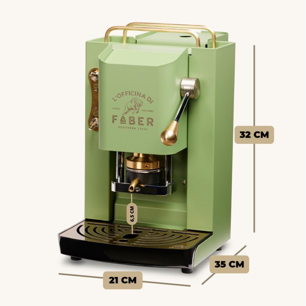 Faber PRO Total Deluxe Kaffeemaschine aus Messing, 44 mm Ese Papier, 1.3 liters, (Weiß)