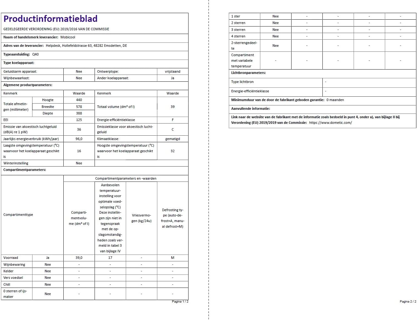 Mobicool Q40 AC/DC Portable Electric Aluminium Cooler, 39l, 12/230V, for Car, Truck, Boat, Camper Van, RV