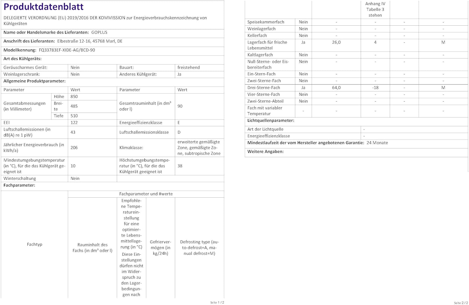GOPLUS Kühlschrank mit Gefrierfach - Kühl Gefrierkombination / 90L Gesamtnutzinhalt, 27L Gefrierteil/Thermostat einstellbar/LED Innenbeleuchtung/Türanschlag wechselbar (Weiß)