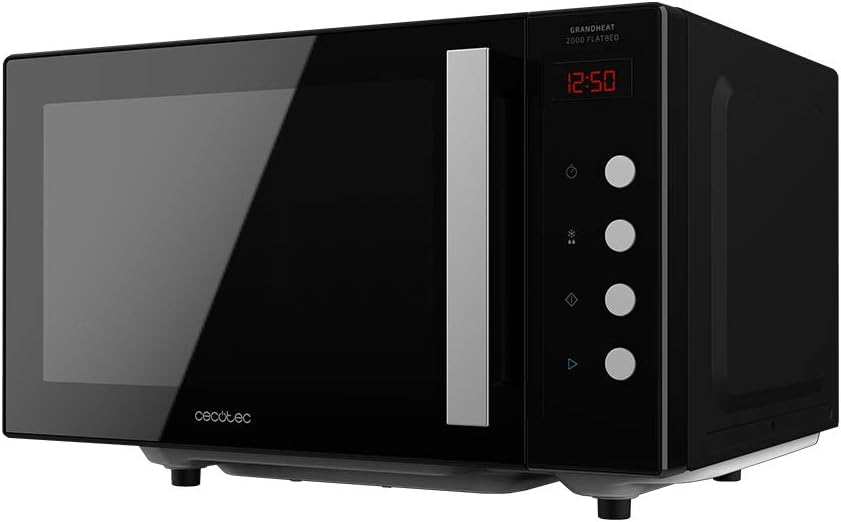 Cecotec Touch-Mikrowelle ohne Teller GrandHeat 2500 Flatbed Touch White. 800 W, 25 Liter Fassungsvermögen, 8 vorkonfigurierte Funktionen, Timer