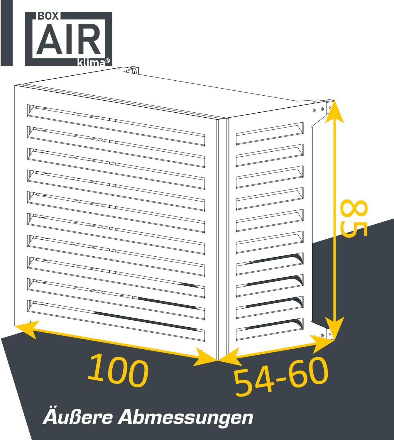 Box Air Klima Abdeckung - Schallschutzhaube Wärmepumpe Schutzgitter - Verkleidung Klimaanlage Außengerät - Für Klimaanlagen und Wärmepumpen - Robuste Schutzabdeckung