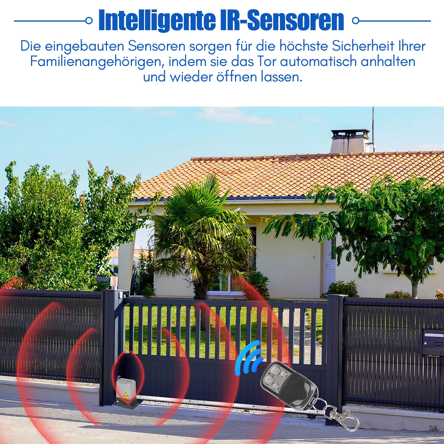 Sonnewelt Schiebetorantrieb Garagentorantrieb mit App-Steuerung 370W/550W