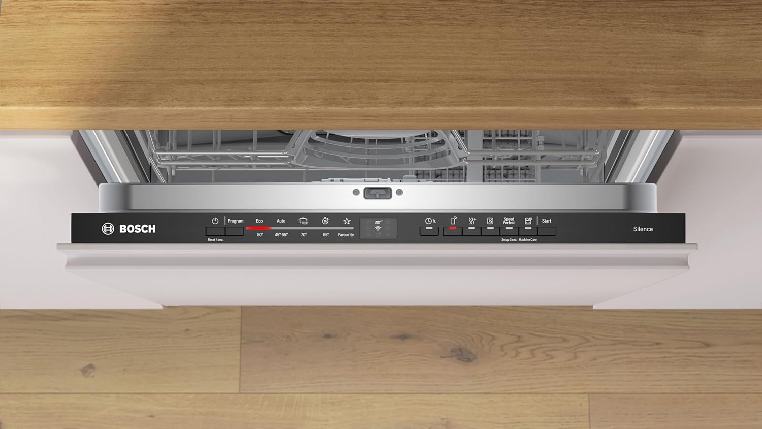 Bosch SMV4ETX08E, Serie 4, Smarter Geschirrspüler Vollintegriert 60 cm, Besteckkorb, Spülmaschine mit Programmassistent, besonders Leise, Rackmatic, Automatische Türöffnung, InfoLight, AquaStop