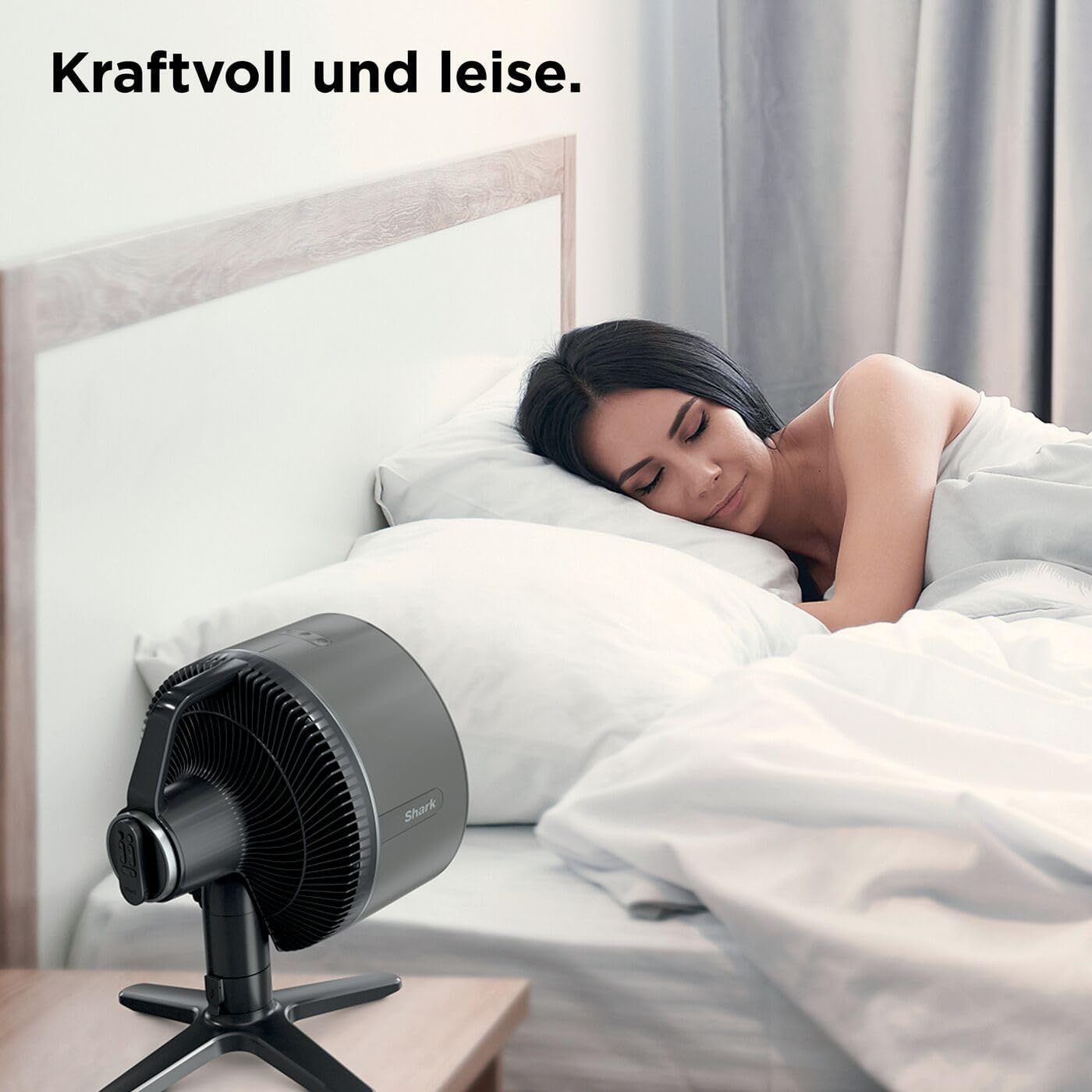Shark FlexBreeze Ventilator Leise, Hybrid Ventilator Kabelgebunden & Kabellos, Tragbar, für Innen- und Außenbereich, UV- & Wasserbeständig, Ultraleistungsstark, Ultraleise, Weiß FA220EU