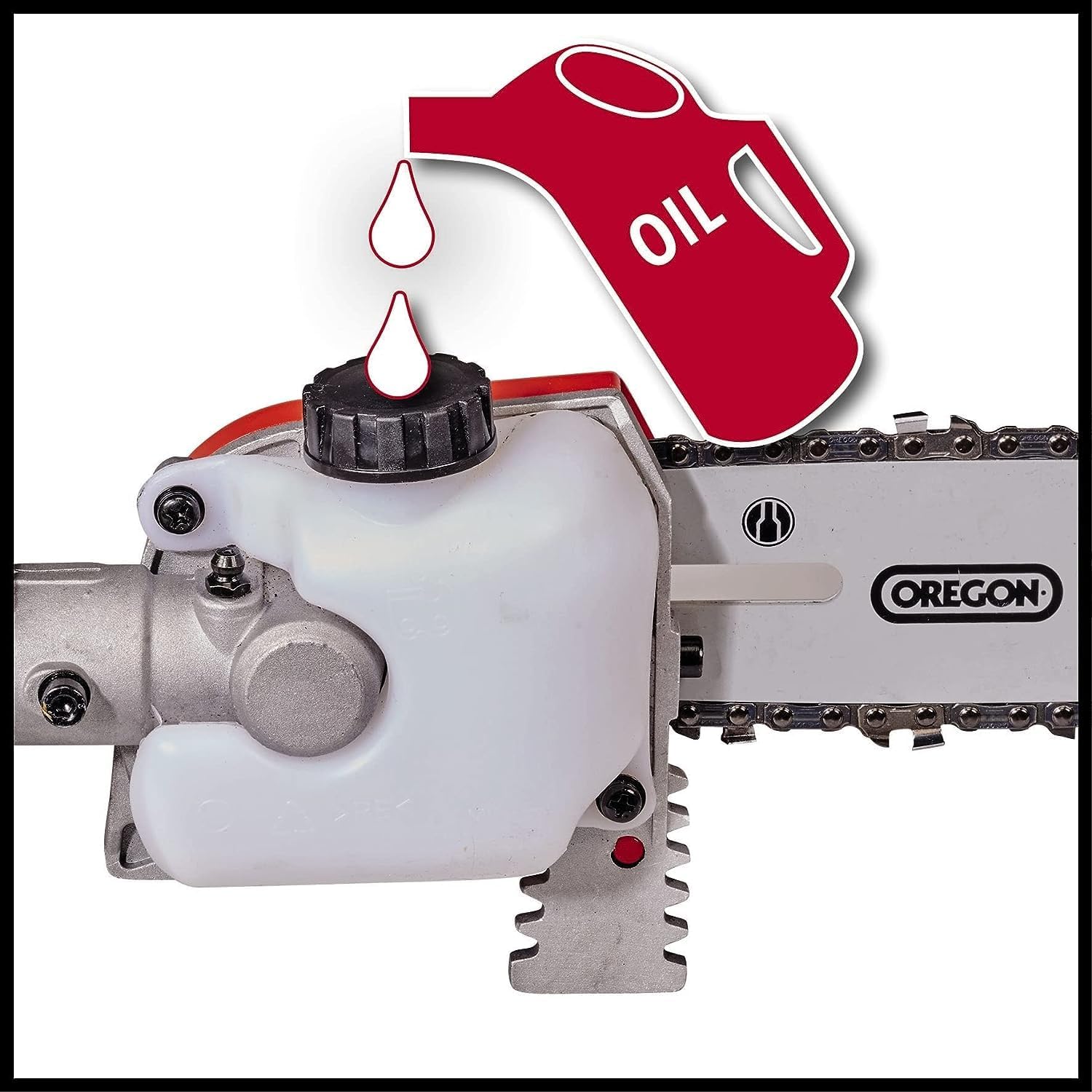 Einhell Elektrische Stab-Heckenschere/-Säge GC-HC 90/2046 T (900 W, 41,2 cm Schnittlänge Heckenschere, 18 cm Schnittlänge Kettensäge, bis 2,60 m Stiel)