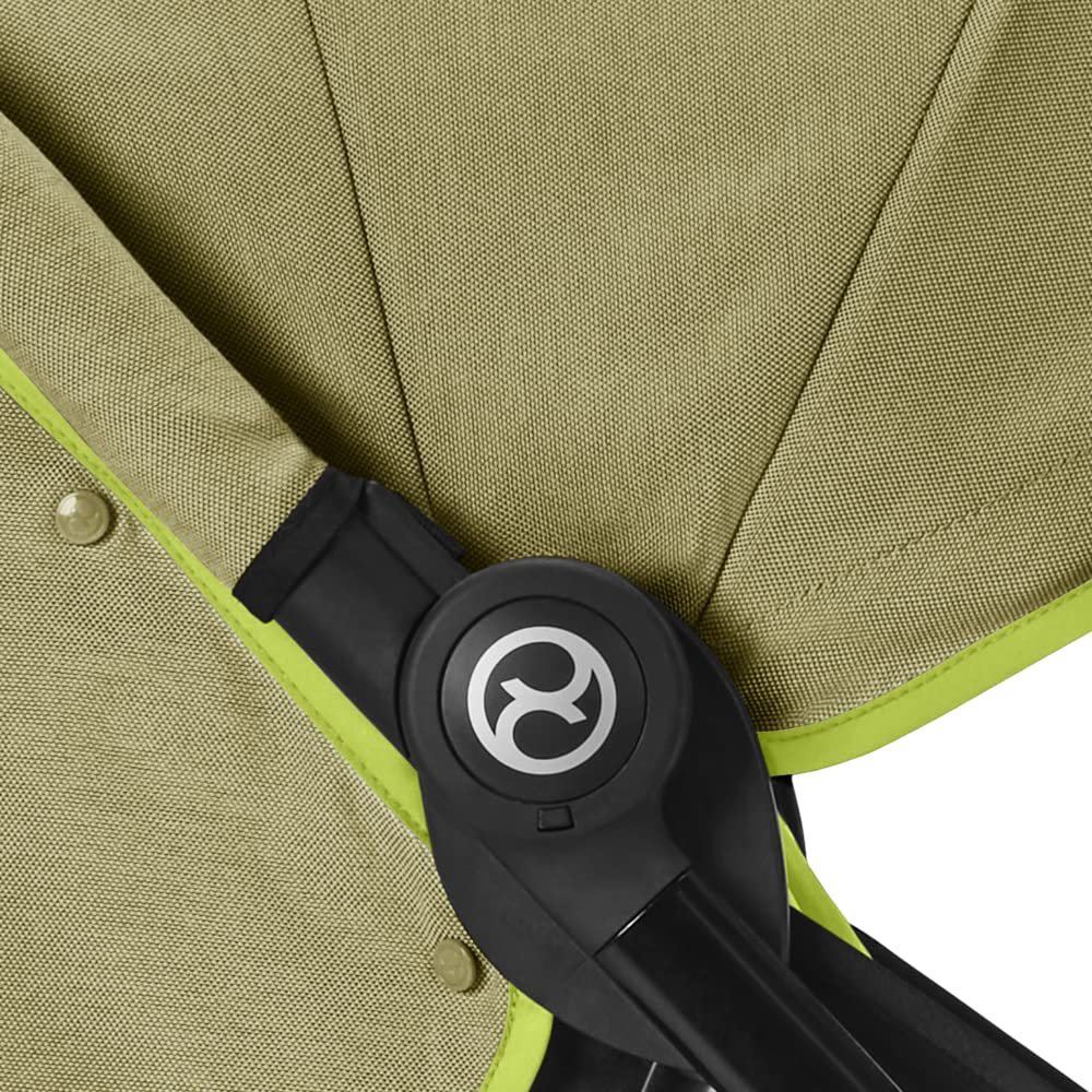 Cybex Gold Kinderwagen Beezy mit One-Pull Harness, Ab Geburt bis ca. 4 Jahre (max. 22 kg), Kompakt und ergonomisch, Magic Black (Schwarz mit schwarzem Rahmen)