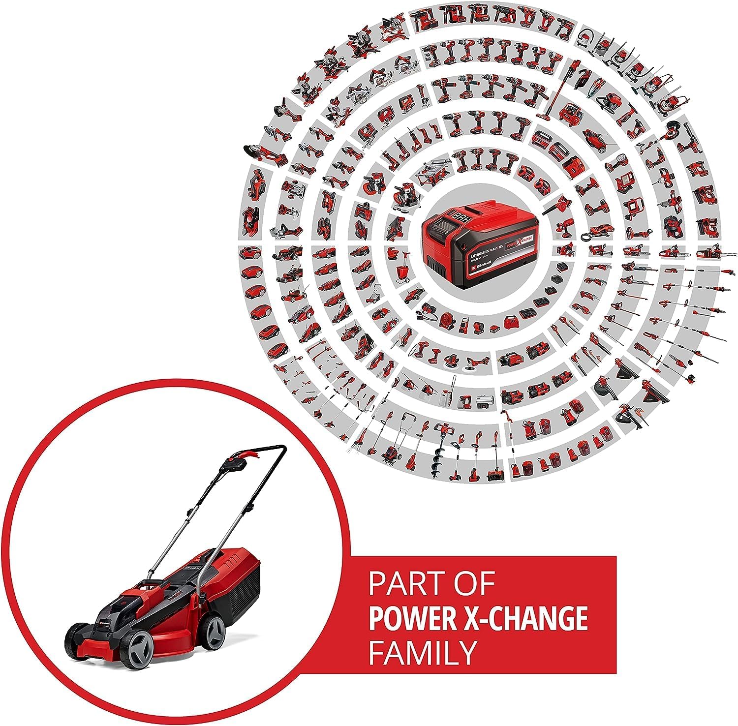 Einhell City Akku-Rasenmher GE-CM 18/30 Li Kit Power X-Change (18 V, 30 cm Schnittbreite, bis 150 m, Brushless, 25L Fangkorb, 30-70 mm Schnitthhe, inkl. 3,0 Ah Akku + Ladegert)