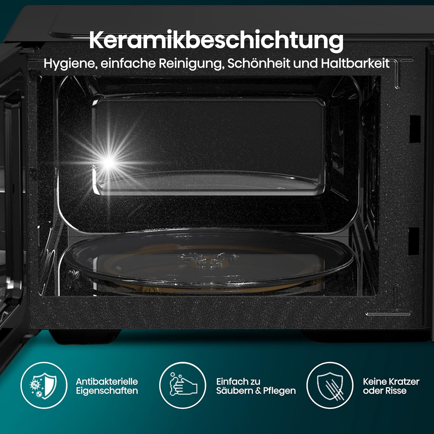 Hisense Elektronische Mikrowelle, Fassungsvermögen 23 l, Leistung 800 W, Grillleistung 1000 W, LED-Display mit Touch-Steuerung, Schwarz