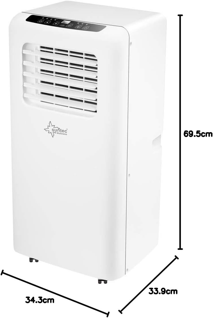 SUNTEC Mobiles Klimagerät Impuls 2.6 Eco R290 – Klimaanlage mobil und leise mit Abluftschlauch – Kühler & Entfeuchter für Räume bis 34 qm – Mobile Kühlung für Wohnung & Büro – 9.000 BTU | 2600 Watt