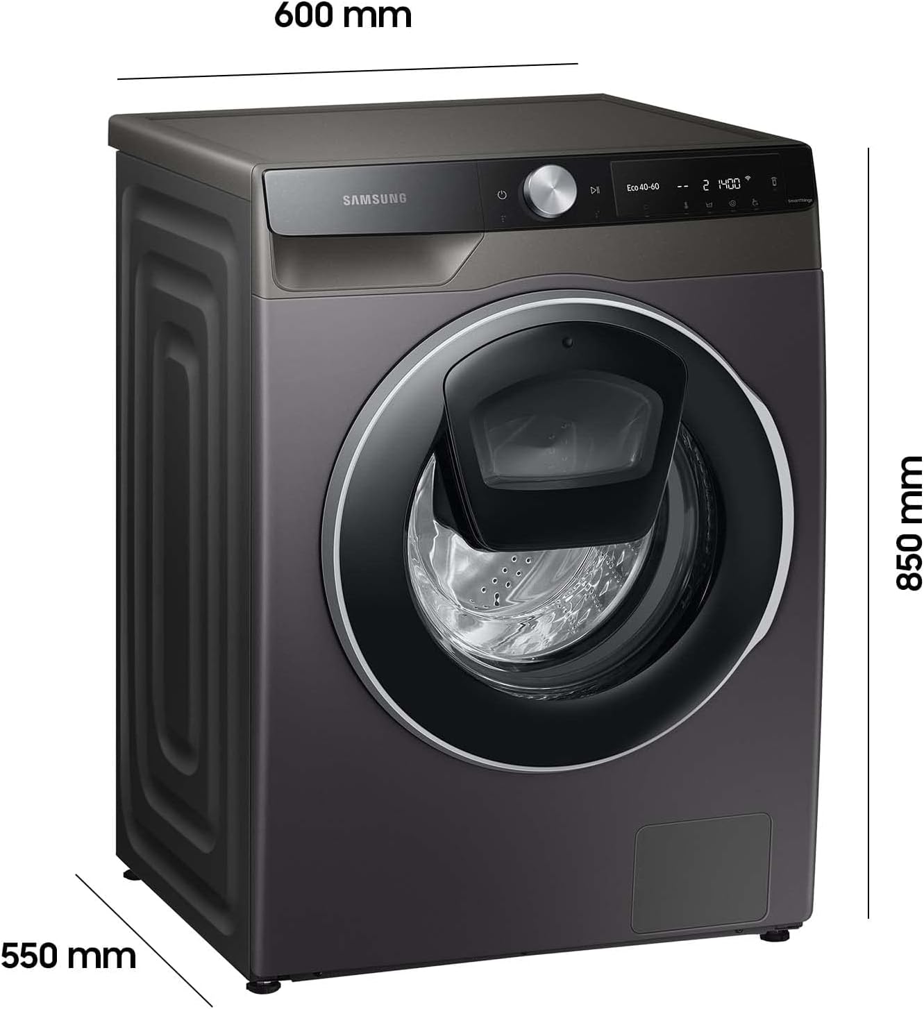Samsung WW80T554ATW/S2 Waschmaschine, 8 kg, 1400 U/min, Ecobubble, AddWash, WiFi-SmartControl, Hygiene-Dampfprogramm, Weiß