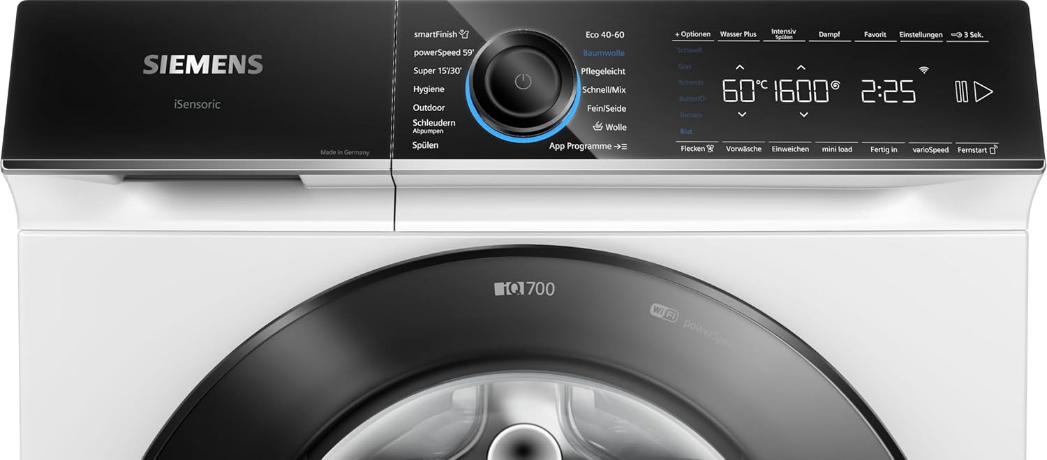 Siemens WU14UT42, iQ500 Waschmaschine, 9kg, 1400 UpM, Unterbaufähig, Extra stromsparend und leise, varioSpeed für kürzere Programme, LED-Display, Outdoor-Programm, Nachlegefunktion, aquaStop