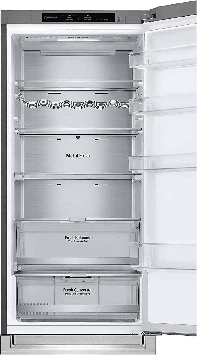 LG GBV22NCCEP Kühl-/Gefrierkombination – Smart Inverter Compressor, Total No Frost, Modern Flat Door Design, Matt Schwarz Metallic, Energieeffizienz A