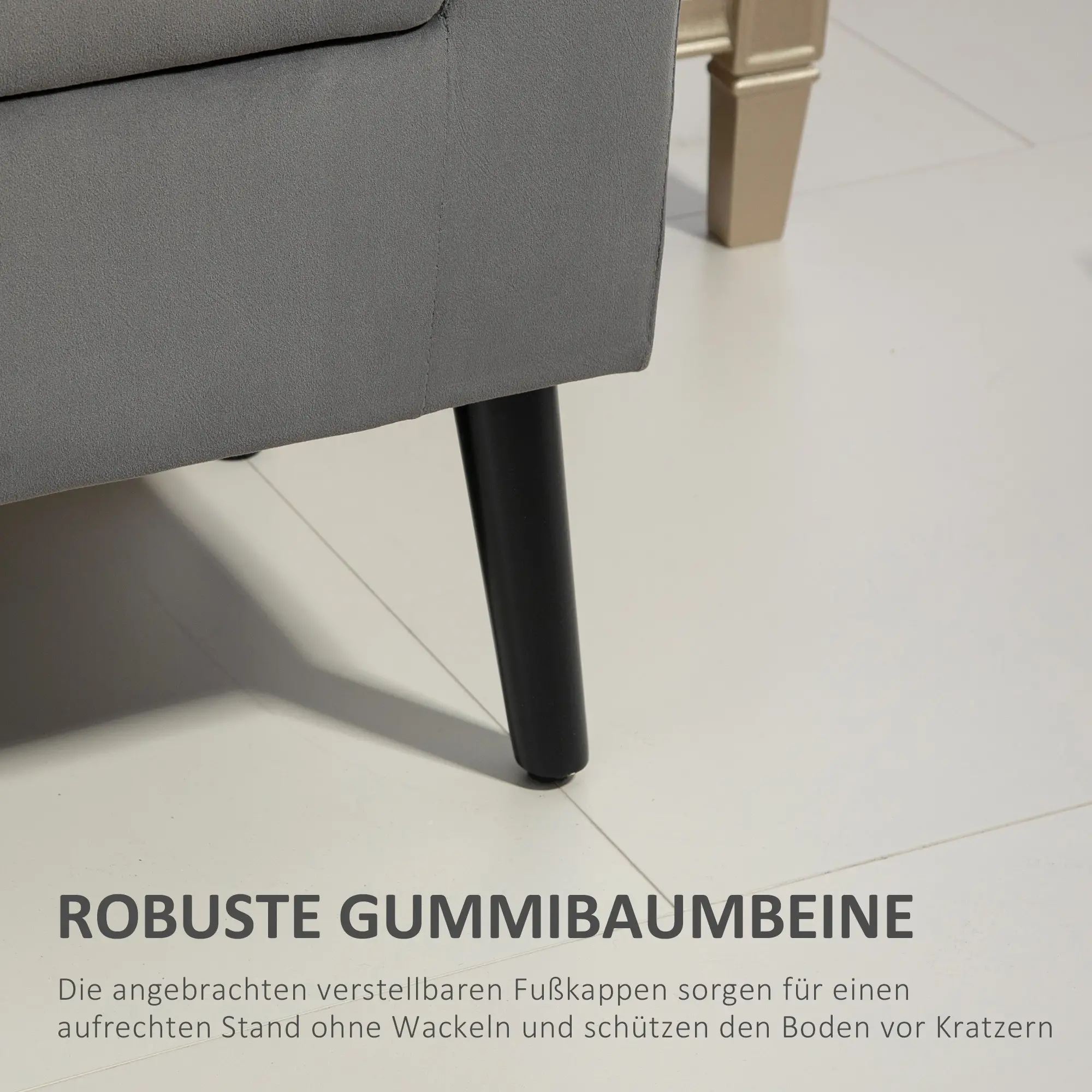 HOMCOM Sitzbank mit Stauraum & Armlehnen, Dunkelgrau