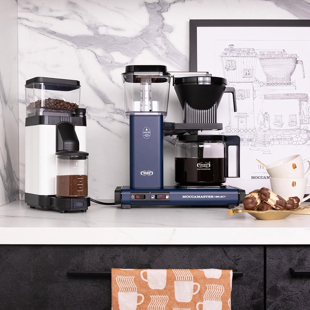 Moccamaster KBG Select, Kaffeemaschine, Retro Kaffeemaschine, Filterkaffee, Off-White, 1.25L