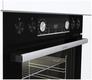 Gorenje Einbauherd-Set Heißluft Inox Set 4 mit Glaskeramik-Kochfeld / 77 Liter / ExtraSteam / GentleClose & Open / EcoClean / AirFry / PizzaMode / PerfectGrill / Teleskopauszüge / Inox-Look
