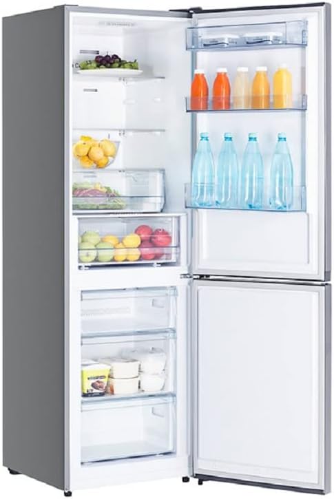 Hisense RB327N4AD2 Kühl-Gefrierkombination/ NoFrostPlus/ Multiflow 360°/ HolidayMode/ FreshZone/ 182,4 cm/ Kühlteil 171 l/ Gefrierteil 85 l/ 41 dB/ 287 kWh/ Jahr/ Edelstahl-Look