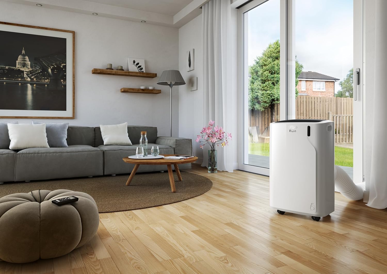 De'Longhi Pinguino PAC EL112 CST WiFi, Mobile Klimaanlage mit MyEcoRealFeel-Technologie für Räume bis zu 110 m³,11.000 BTU/h, 2,9 kW, 63 dB, Entfeuchtungsfunktion, A+, App- und Sprachsteuerung, Weiß