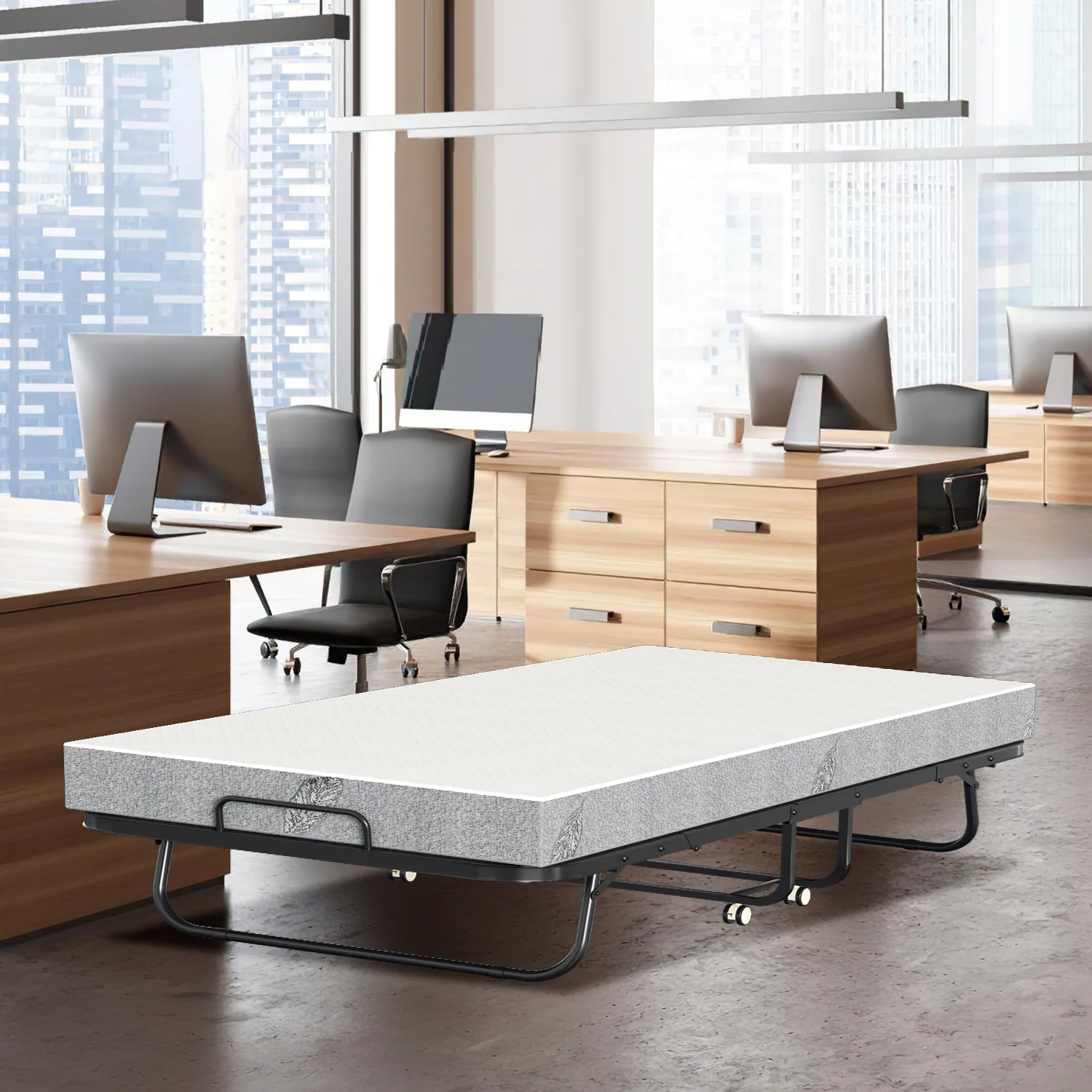 Sonnewelt Klappbett 90x200cm mit 13cm Dicke und Rollen