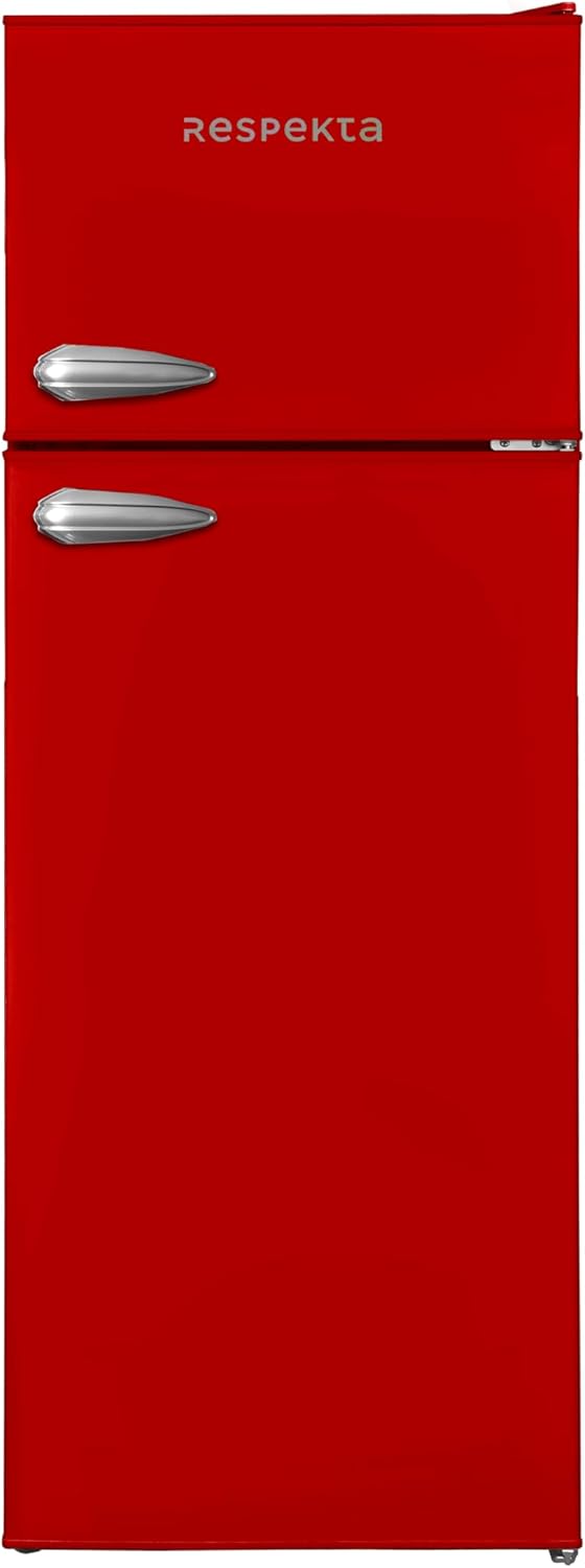 Respekta Retro-Kühlschrank mit Gefrierfach/in schwarz / 145 x 54 cm / 213 L Nutzinhalt/verstellbare Füße/automatisches Abtauverfahren/Schnellgefrierfunktion / KS144VS