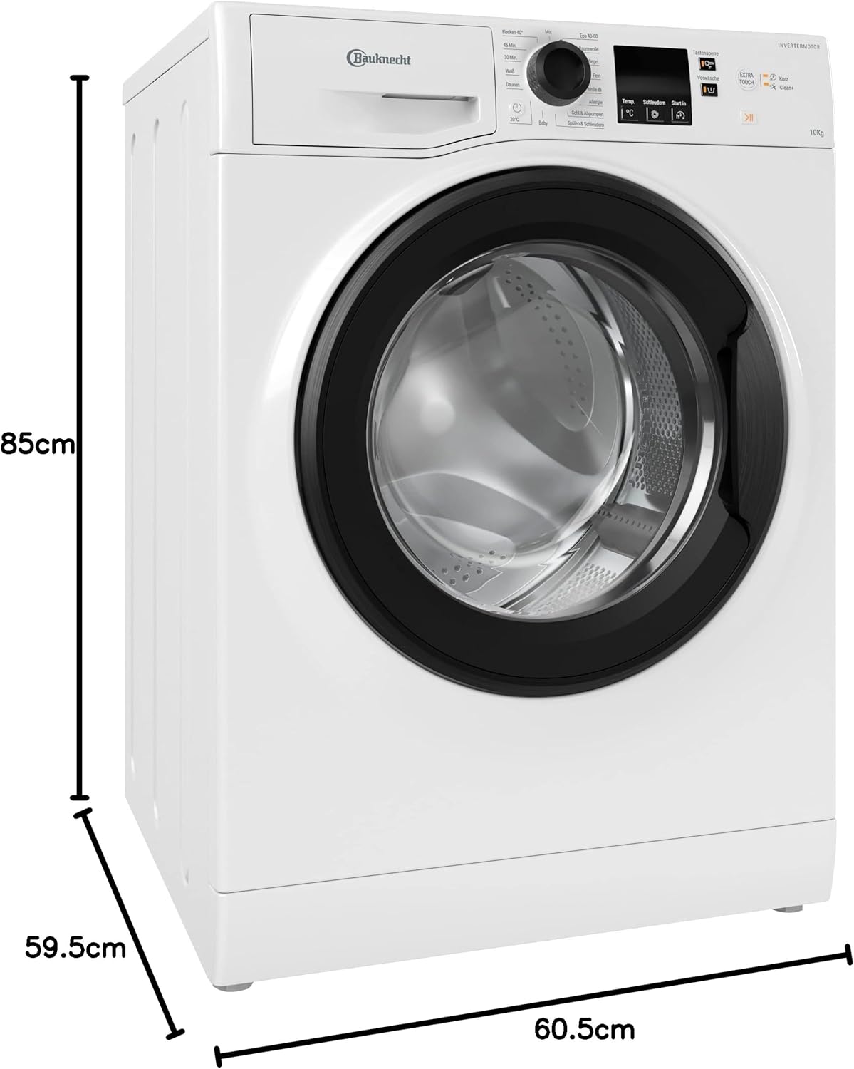 Bauknecht WM BB 814 A Waschmaschine Frontlader / 8kg / EEK A/Kurz 30 / Kurz 45 / Kraftvolle Fleckenentfernung/Anti-Allergie-Programm/Wolleprogramm/Schwarz/Langlebiger Inverter-Motor