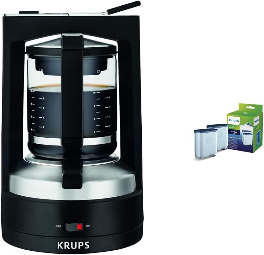 Krups KM4689 Filterkaffeemaschine T8 | 850 Watt | Automatische Abschaltung | 8-12 Tassen | Beleuchteter Ein-/ Ausschalter | Schwarz