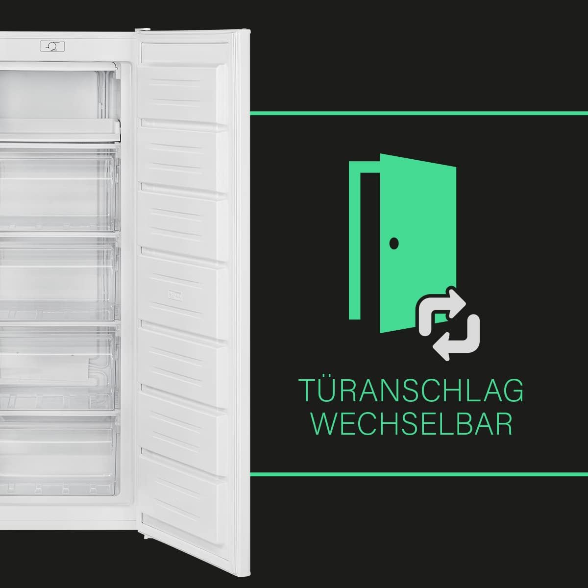 Bomann® Gefrierschrank | Tiefkühlschrank | Freezer | Nutzinhalt 168 Liter | wechselbarer Türanschlag | 4 Sterne Gefrierraum | GS 7340 inox