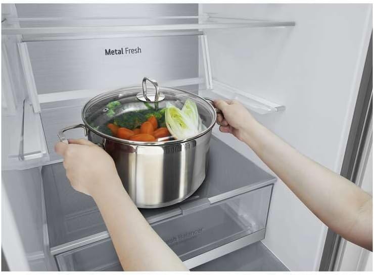 LG GBV22NCCEP Kühl-/Gefrierkombination – Smart Inverter Compressor, Total No Frost, Modern Flat Door Design, Matt Schwarz Metallic, Energieeffizienz A