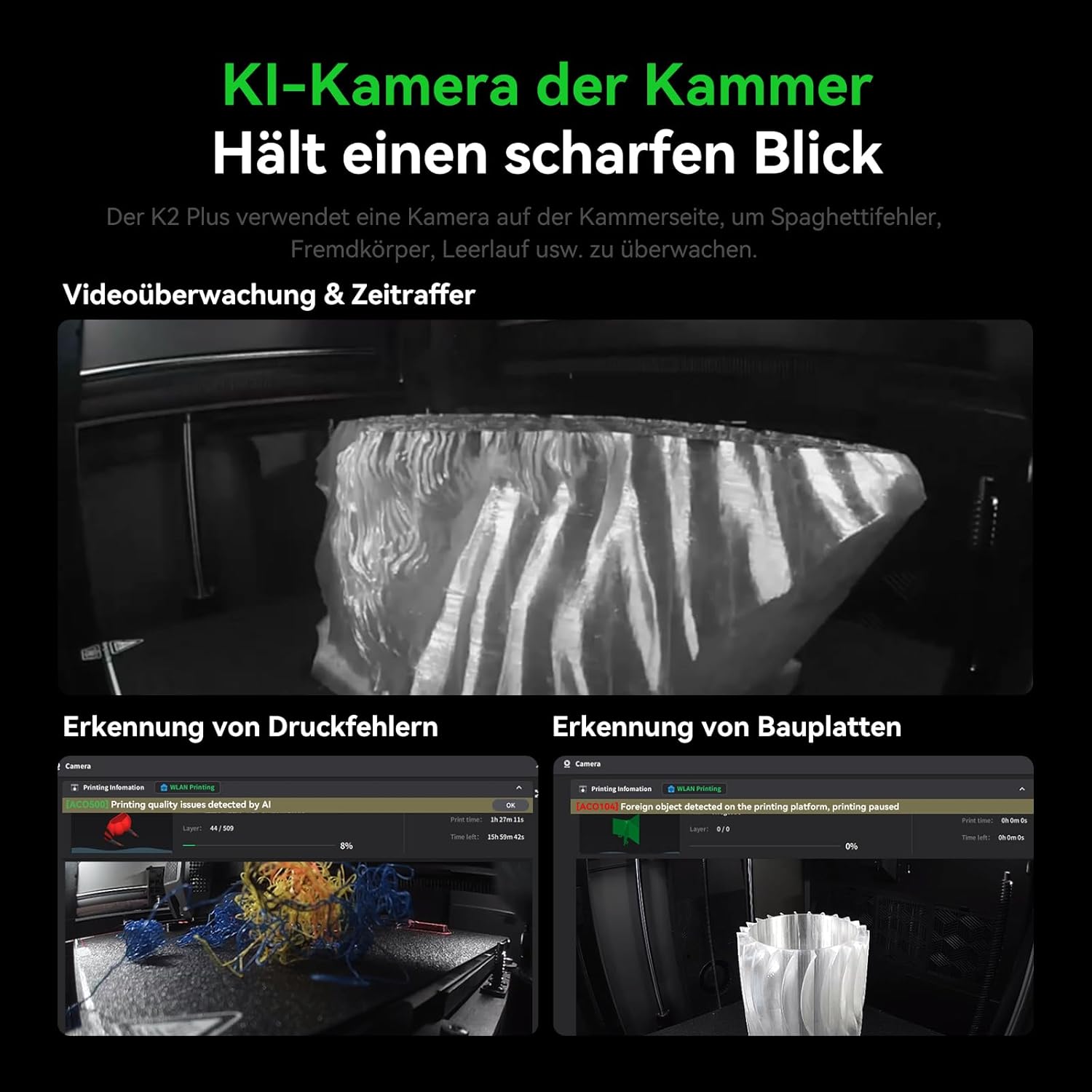 Creality K2 Plus Combo 3D-Drucker, 16-Farben Multimaterial-Druck, 350³mm XXL-Bauraum, Servo-Direktantrieb, Dual-KI-Kameras, Ultra-Leise <45dB, Aktive Heizkammer, RFID/WLAN (Industrie 4.0)