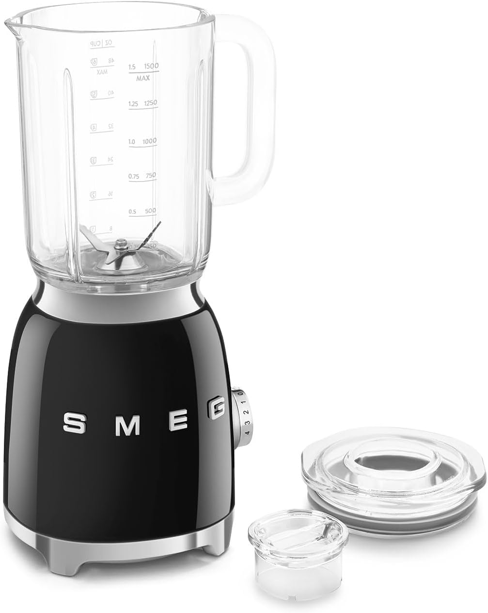 Smeg, BLF03PKEU, 1,5 l Standmixer, 4 -Geschwindigkeitsstufen, 4 Automikprogramme, Abnehmbare Doppelklinge, Deckelöffnung transparent mit Dosierkappe, rutschfest, 800W, Rose