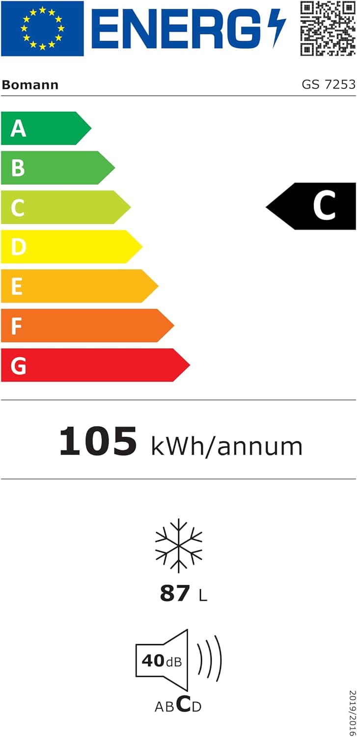 Bomann® Gefrierschrank 87L | Gefrierschrank klein mit Temperaturbereich ≤ -18°C | 3 Schubladen | Tiefkühlschrank mit wechselbarem Türanschlag | Freezer Tiefkühlschrank klein GS 7253 weiß