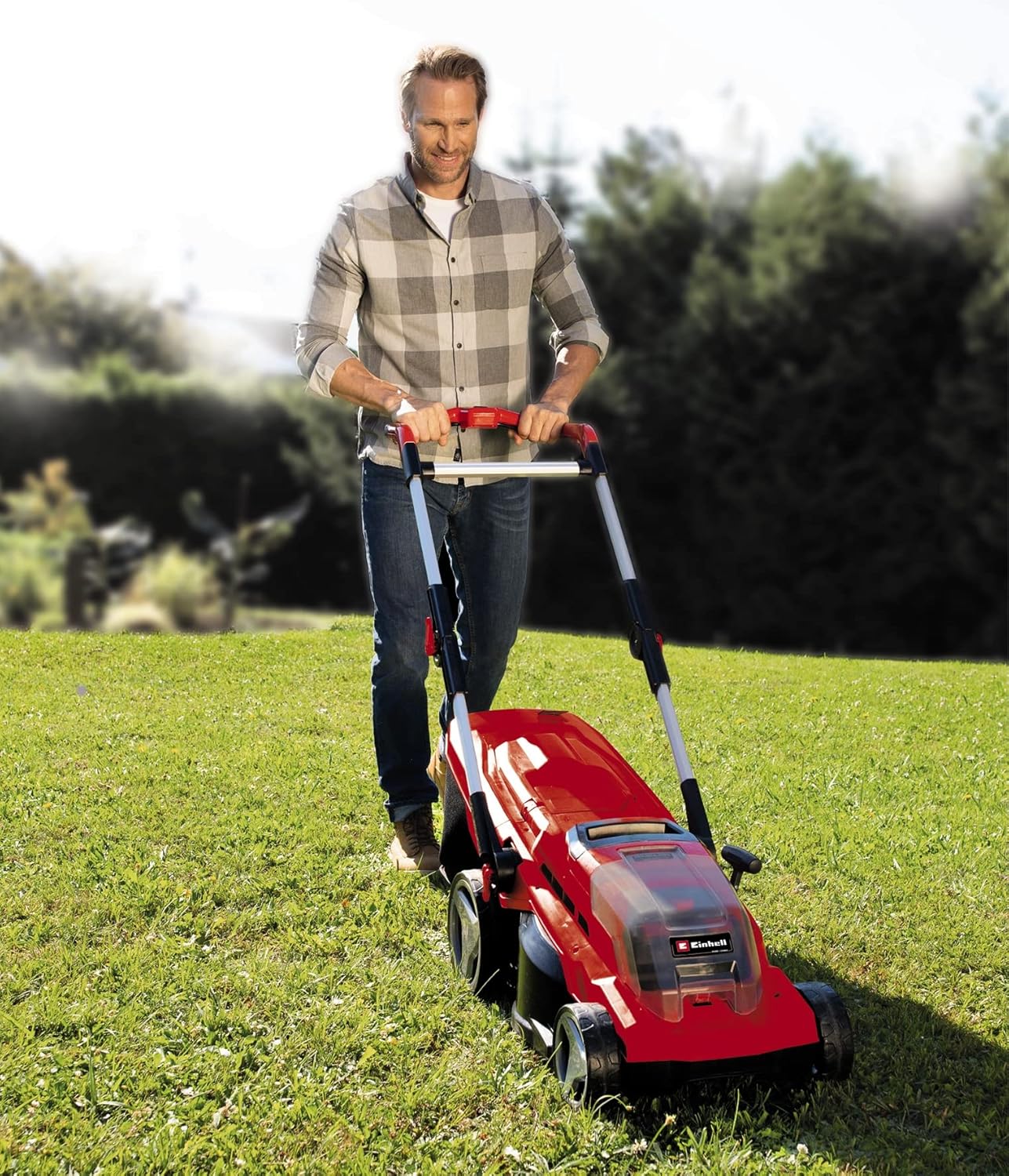 Einhell Akku-Rasenmäher GE-CM 36/37 Li-Solo Power X-Change (36 V, 37 cm Schnittbreite, bis 400 m², 45L Grasfangkorb, 25-75 mm Schnitthöhe, ohne Akku)