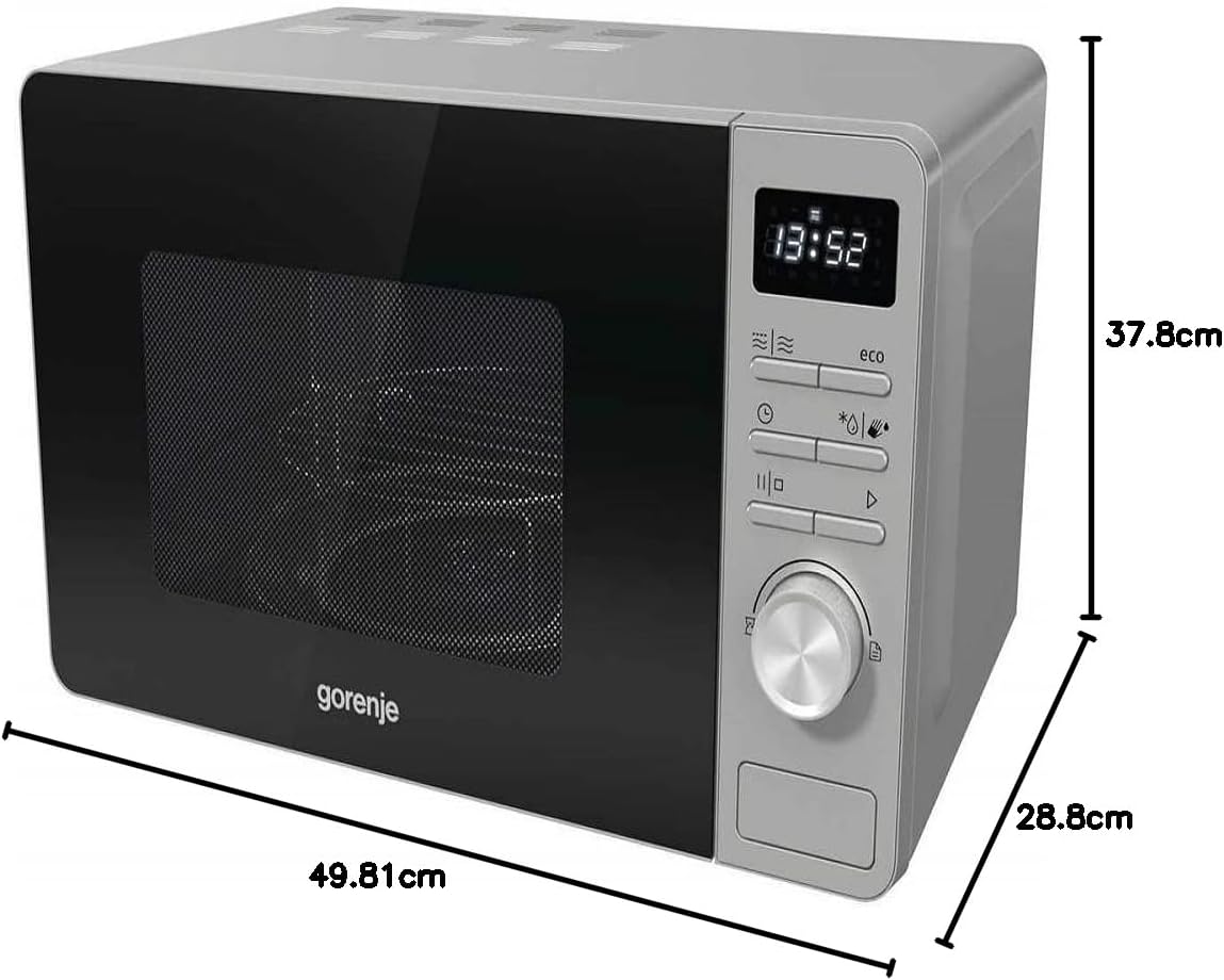 Gorenje MO 20 A3X Mikrowelle/ ChildLock/ AquaClean/ TouchControl/ SmartDisplay/Auftaufunktion/ 11 Automatikprogramme/ 5 Leistungsstufen/ 20l/ 800 W/ Edelstahl