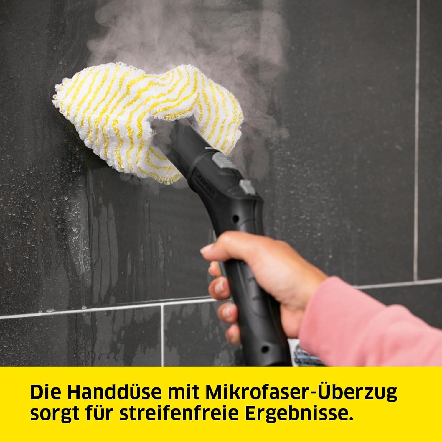 Krcher Dampfreiniger SC 5 EasyFix Iron Plug mit Heiwasser-Zuschaltung, Dampfdruck: 4,2 bar, Aufheizzeit: 3 min., Flche: ca. 150 m, Tank: 0,5 l + 1,5 l, Bodenreinigungsset EasyFix und Düsen
