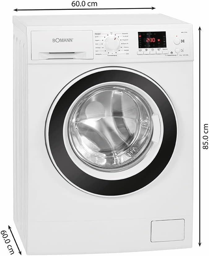 Bomann® Waschmaschine 10kg | max. 1400 U/min | 10 Jahre Motor-Garantie | effizienter, leiser & langlebiger Invertermotor | 15 Programme | Endzeitvorwahl | LED-Display | Washing Machine WA 7110