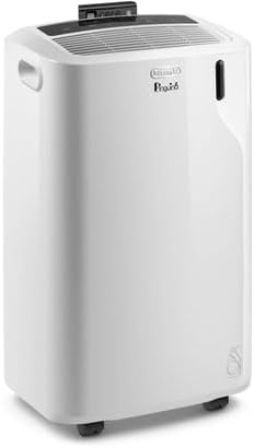 De'Longhi Pinguino PAC EM82, Mobile Klimaanlage für Rume bis zu 80 m, 9.400 BTU, 2,4 kW, 63 dB, Entfeuchtungsfunktion, Energieklasse A, 24h-Timer, Wei