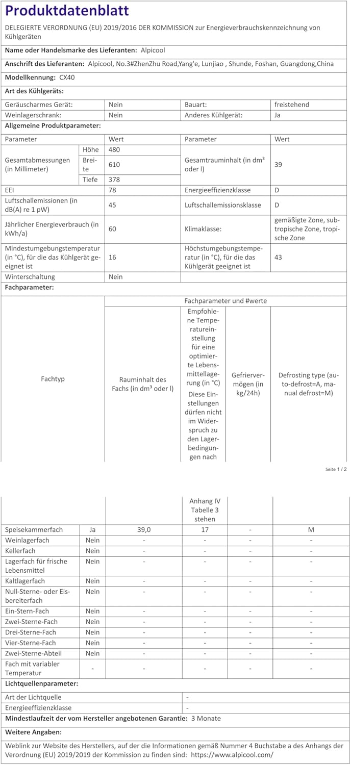 Alpicool CF55 55 Liter Kühlbox 12V tragbarer Mini-Kühlschrank elektrische Gefrierbox klein Gefrierschrank für Auto Camping, LKW, Boot und Steckdose mit USB-Anschluss, -20℃ bis 20℃