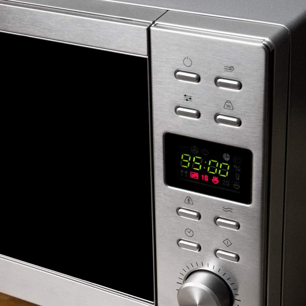 Cecotec Touch-Mikrowelle ohne Teller GrandHeat 2500 Flatbed Touch White. 800 W, 25 Liter Fassungsvermögen, 8 vorkonfigurierte Funktionen, Timer