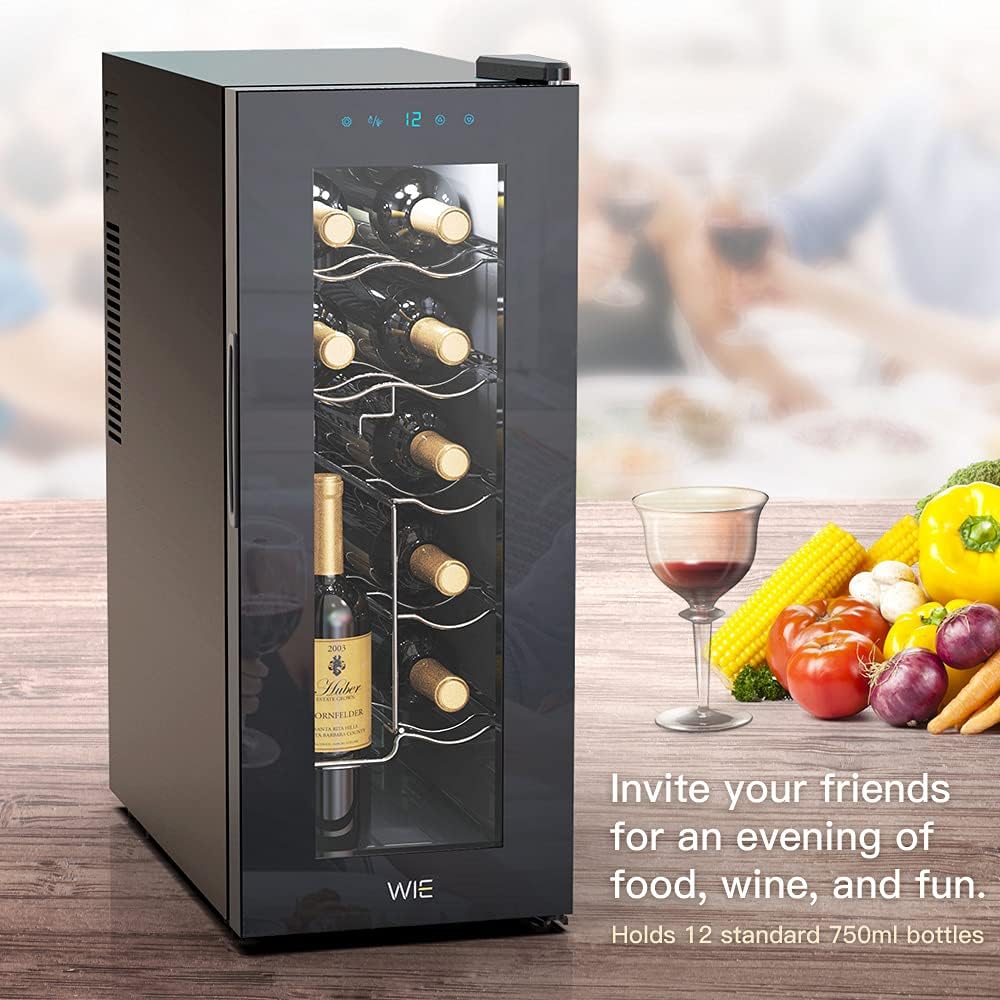 WIE Getränkekühlschrank Mini Kühlschrank mit Doppelte Glastür mit Verstellbaren Ablagen Indoor Outdoor Klein Bierkühlschrank Wendetür Leise 86 Liter 120 Dosen für Soda/Bier für Zuhause/Küche/Bar/Büro