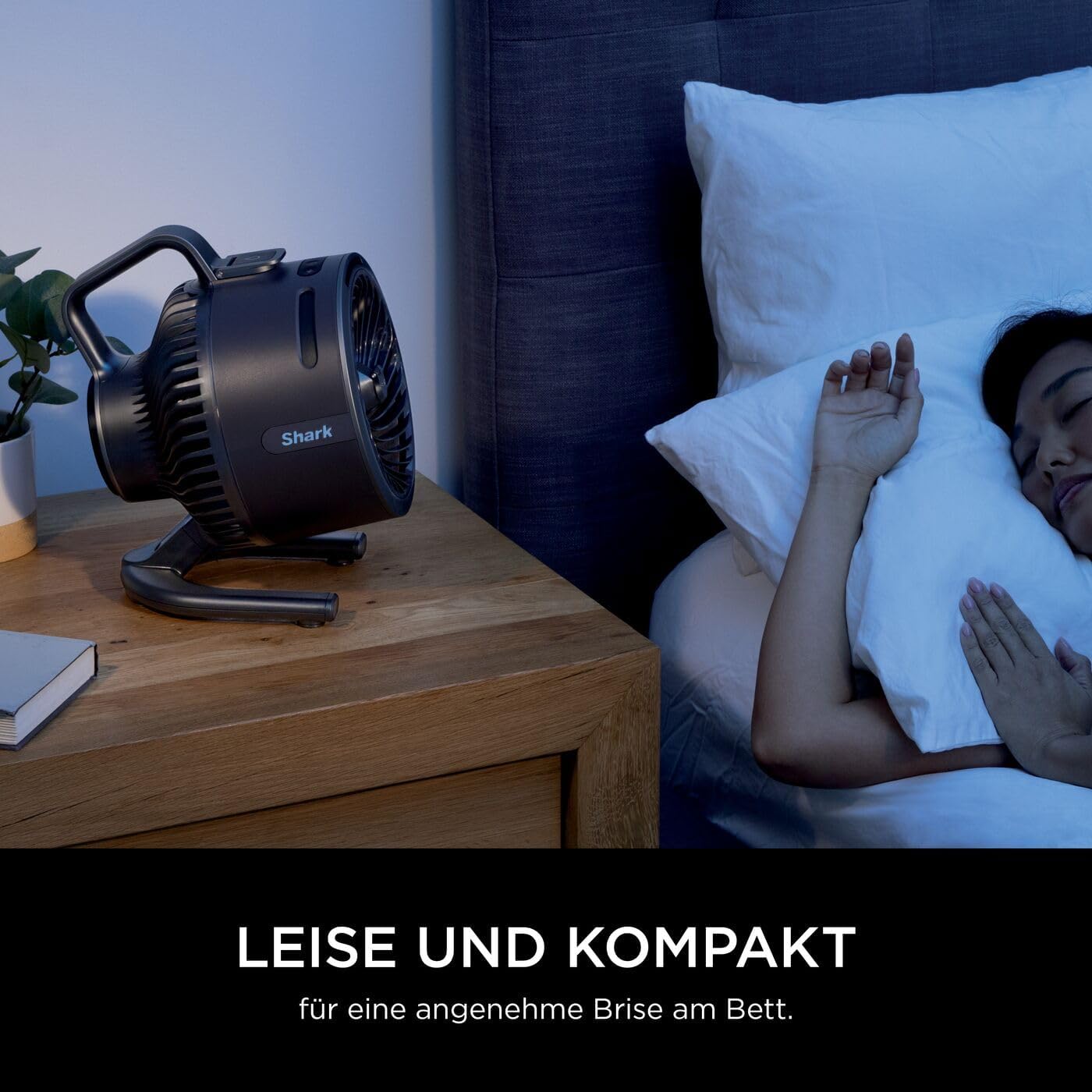 Shark FlexBreeze Ventilator Leise, Hybrid Ventilator Kabelgebunden & Kabellos, Tragbar, für Innen- und Außenbereich, UV- & Wasserbeständig, Ultraleistungsstark, Ultraleise, Weiß FA220EU