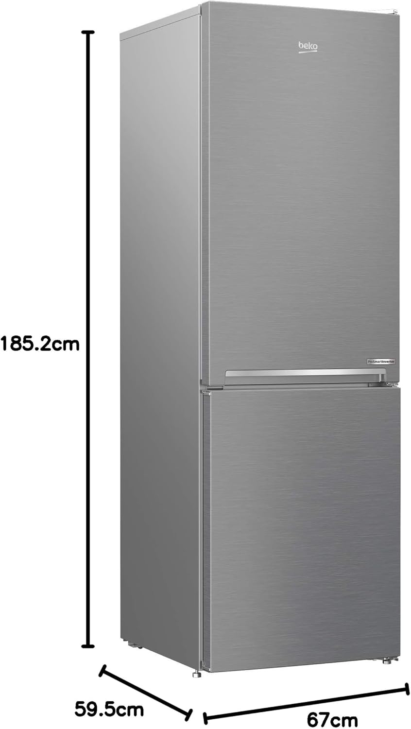 Beko RCNE366E70ZXBRN bPRO700 freistehende Kühl-/Gefrierkombination, großer Kühlschrank, 323 l Gesamtrauminhalt, HarvestFresh, NoFrost, leise, SmoothFit, 0°C-Zone, Dark Inox