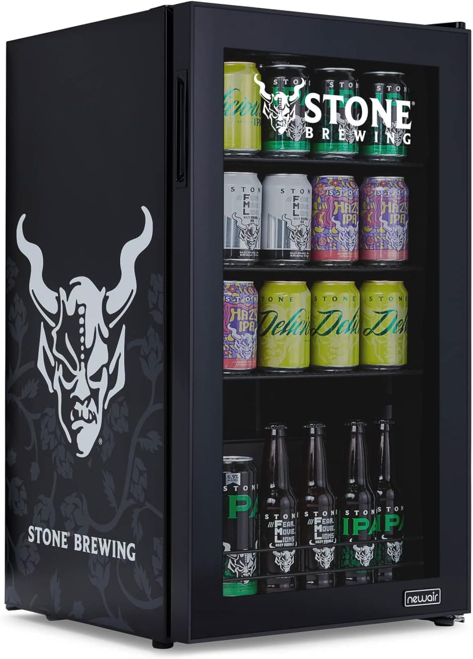Getränkekühlschrank | Freistehender Kühlschrank für 126 Dosen mit Glastür mit Scharnier rechts | Mini-Getränkekühlschrank, perfekt für Bier, Wein, Limonade und kühlere Getränke